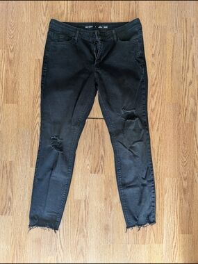 Old Navy Black Skinny Distressed Jeans